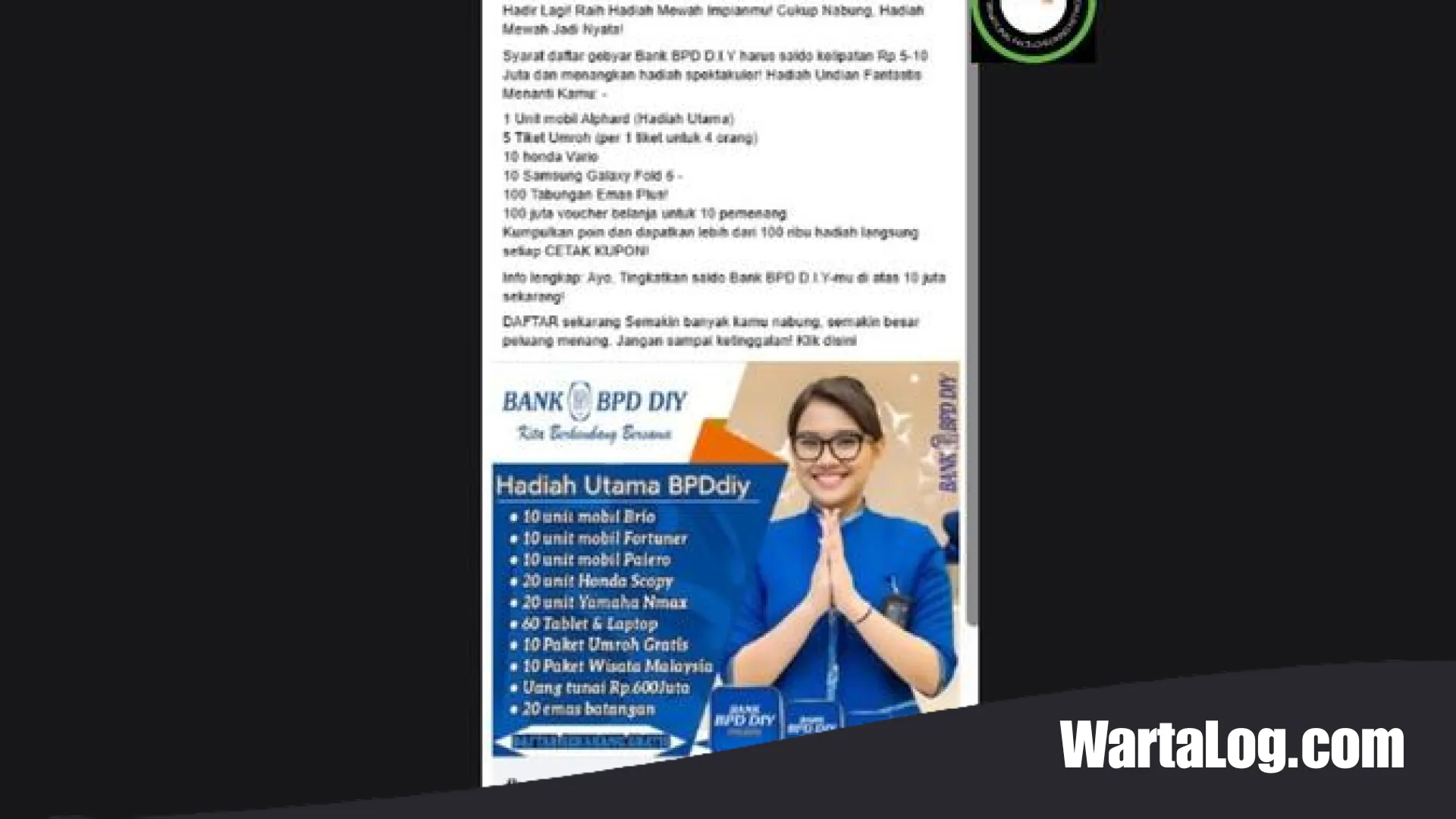 Waspada Phishing! Hoaks Undian Berhadiah Bank BPD DIY Kembali Bergentayangan di Media Sosial