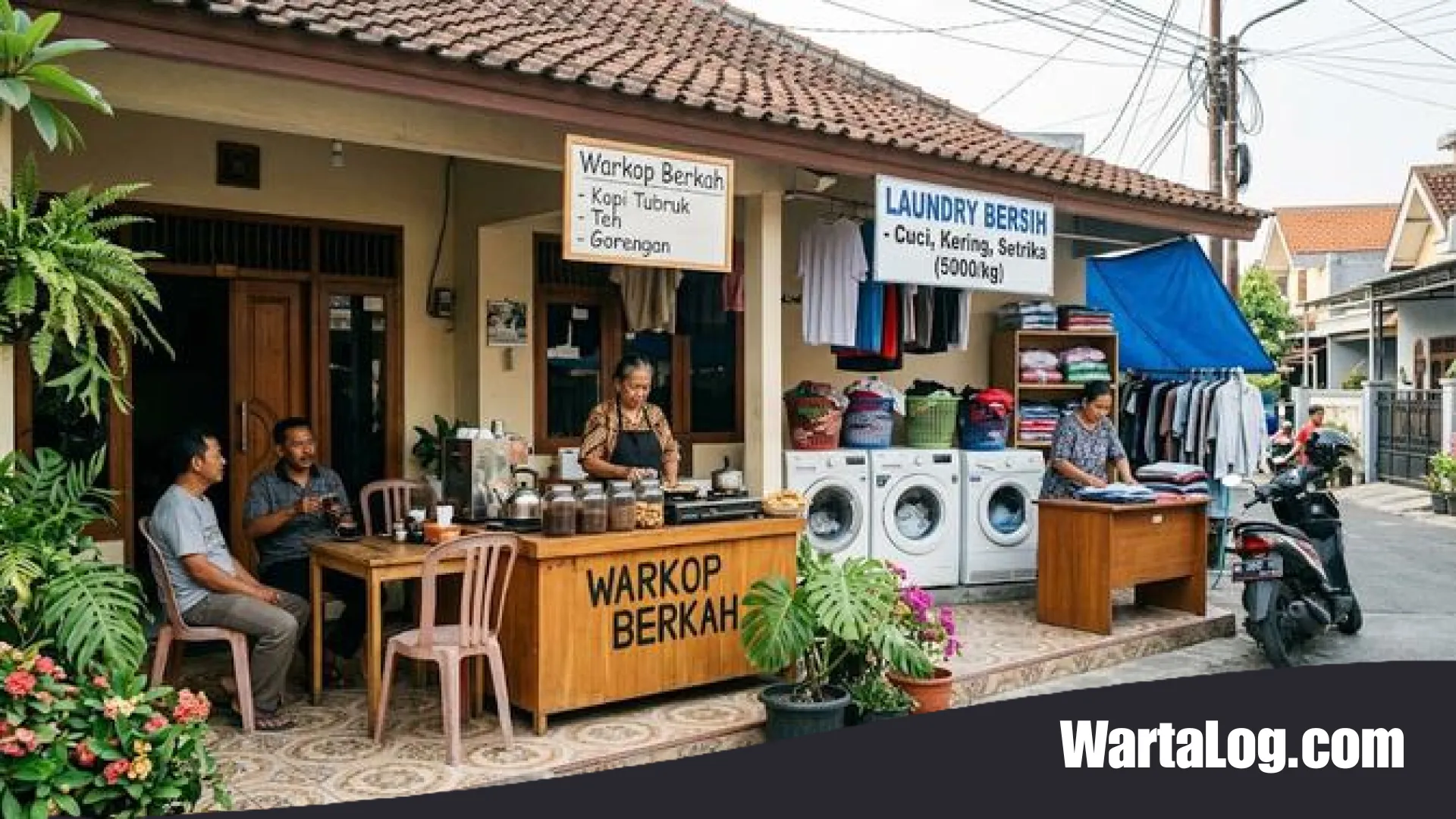 Inspirasi Cerdas: 10 Desain Kombinasi Warung Kopi dan Laundry di Teras Rumah Beserta Rincian Modalnya