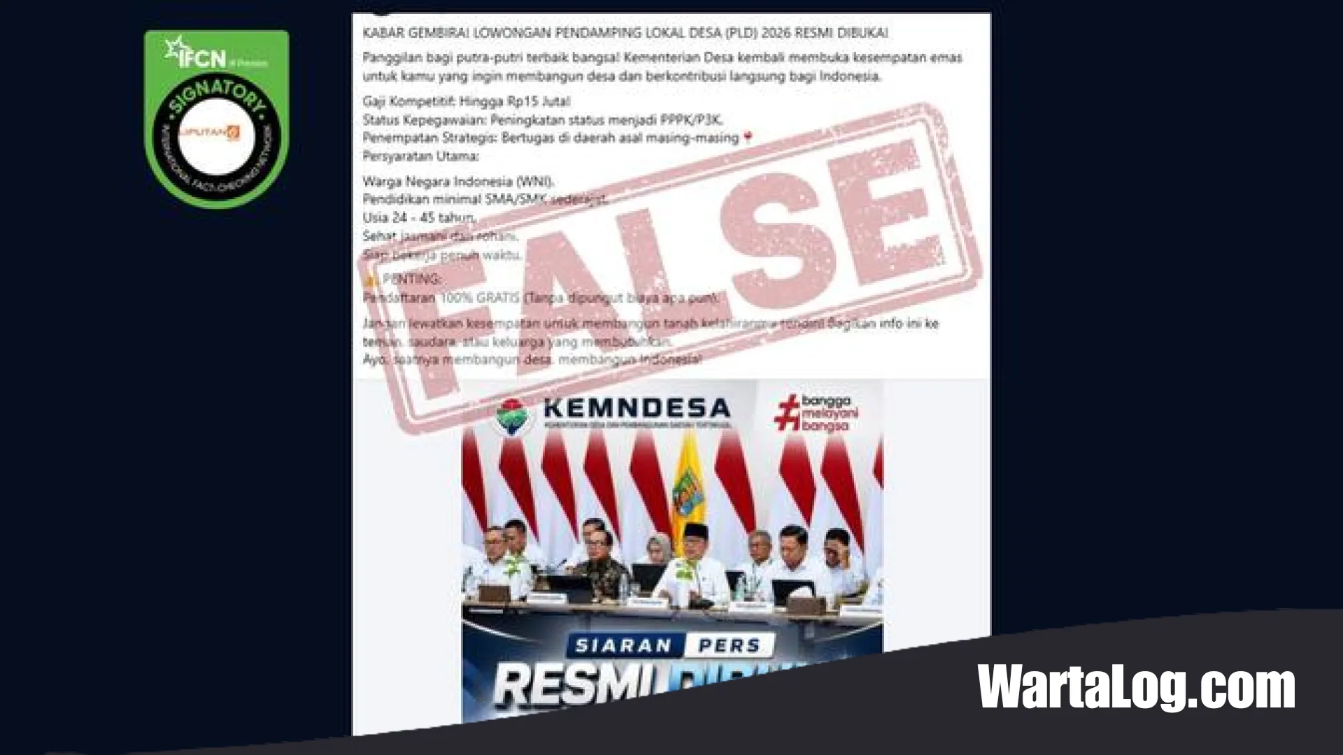 Waspada Hoaks! Benarkah Ada Rekrutmen Pendamping Lokal Desa 2026 Via WhatsApp dengan Gaji 15 Juta? Cek Faktanya di Sini!
