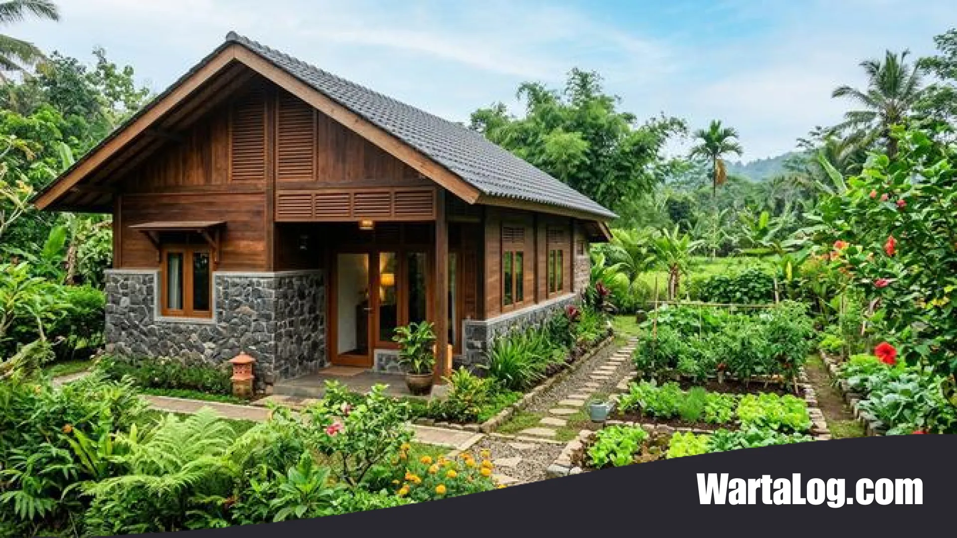 7 Inspirasi Desain Rumah Desa Estetik: Harmoni Batu Alam dan Taman Samping yang Menyejukkan Jiwa