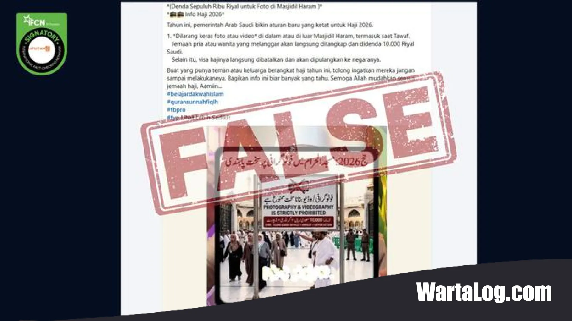 Kupas Tuntas Hoaks Denda 10 Ribu Riyal Bagi Jemaah Haji yang Berfoto di Masjidil Haram