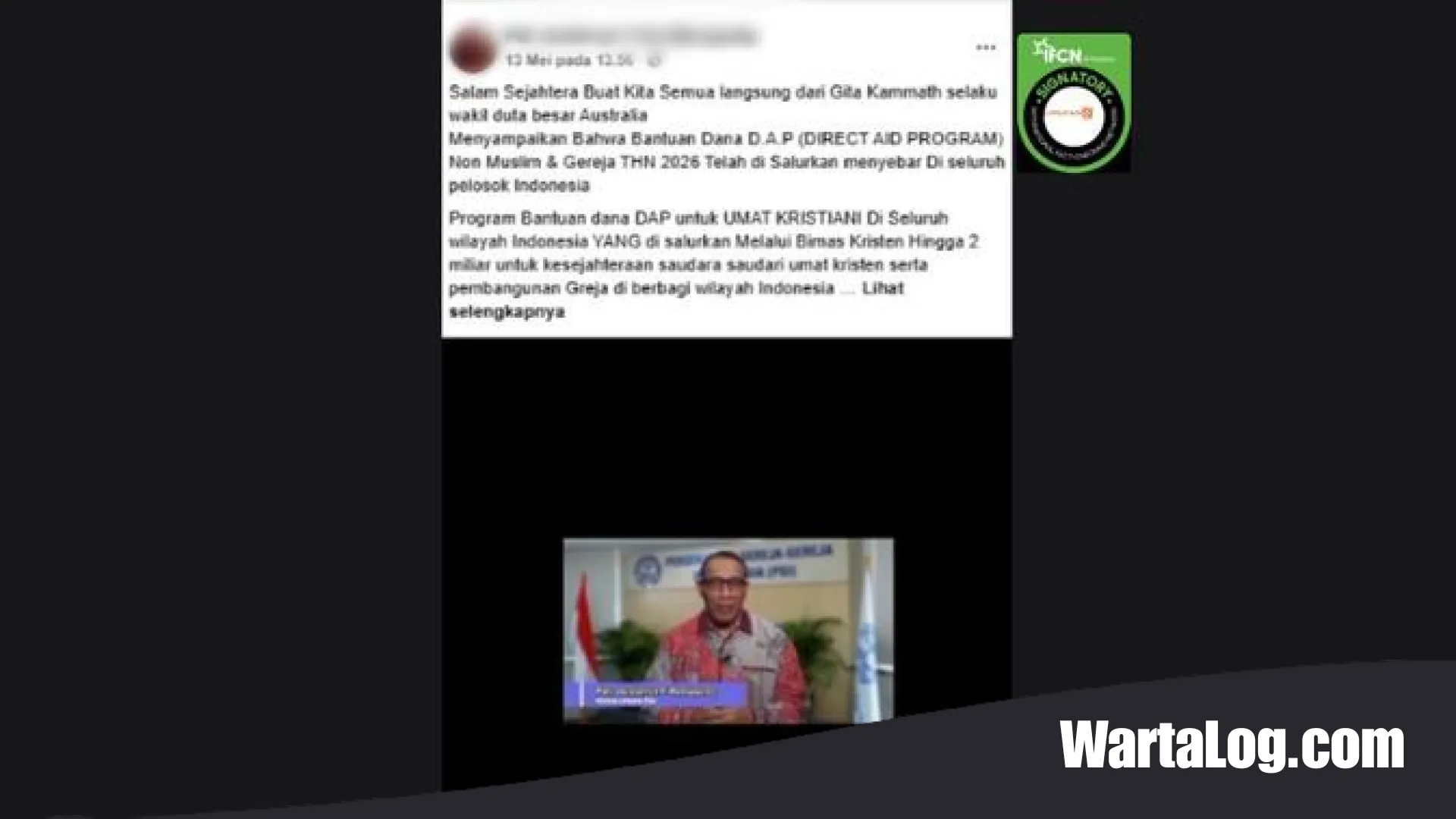 Awas Penipuan! Hoaks Deepfake Ketua Umum PGI Soal Dana Bantuan DAP Australia bagi Umat Kristen