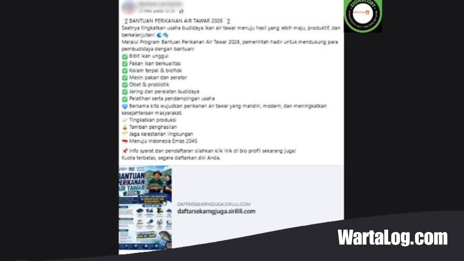 Waspada Modus Phishing: Mengupas Hoaks Link Pendaftaran Bantuan Ikan Air Tawar 2026 yang Catut Nama KKP