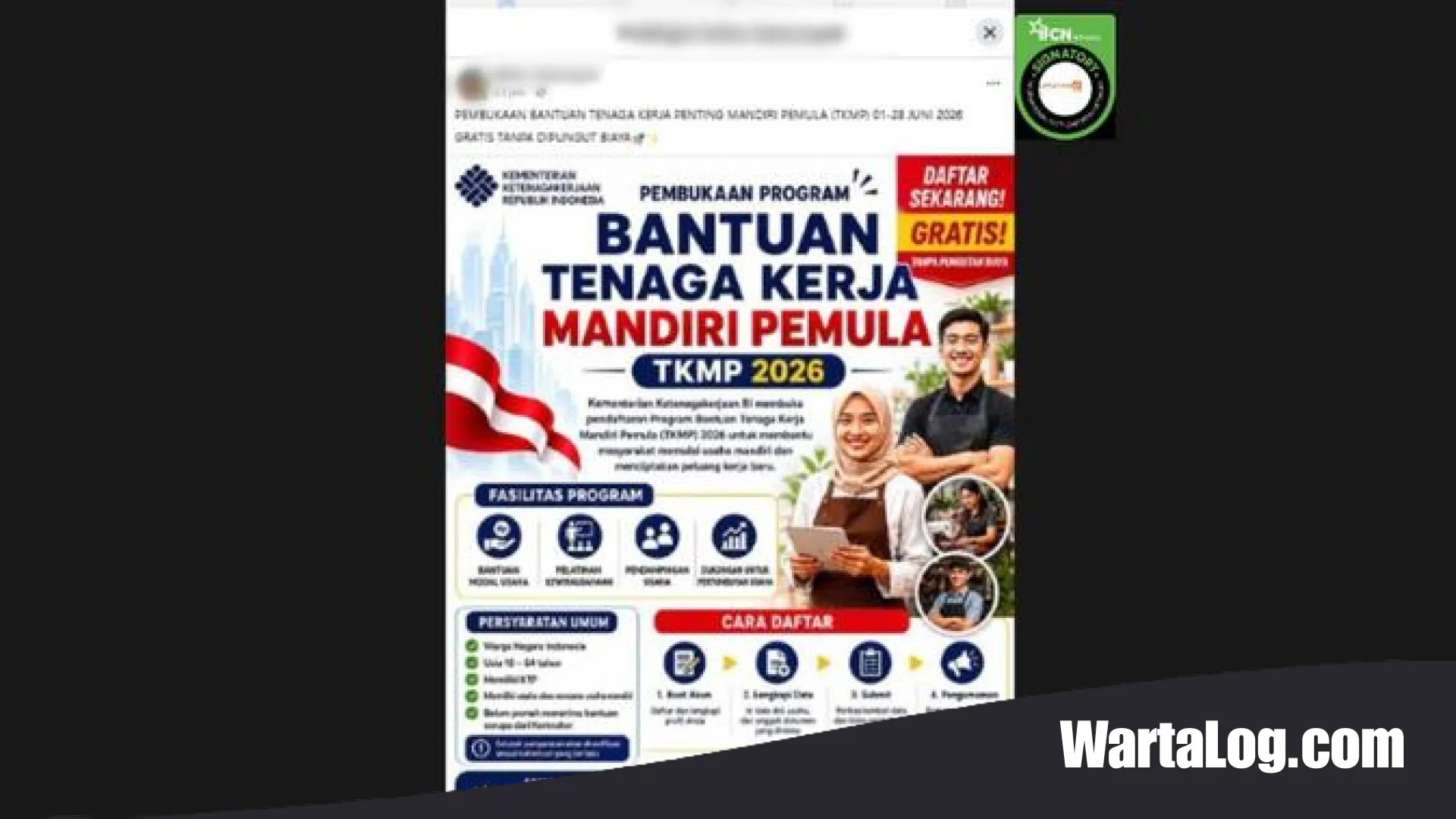 Waspada Penipuan! Link Pendaftaran Bantuan Tenaga Kerja Mandiri Pemula 2026 Kemnaker Ternyata Hoaks