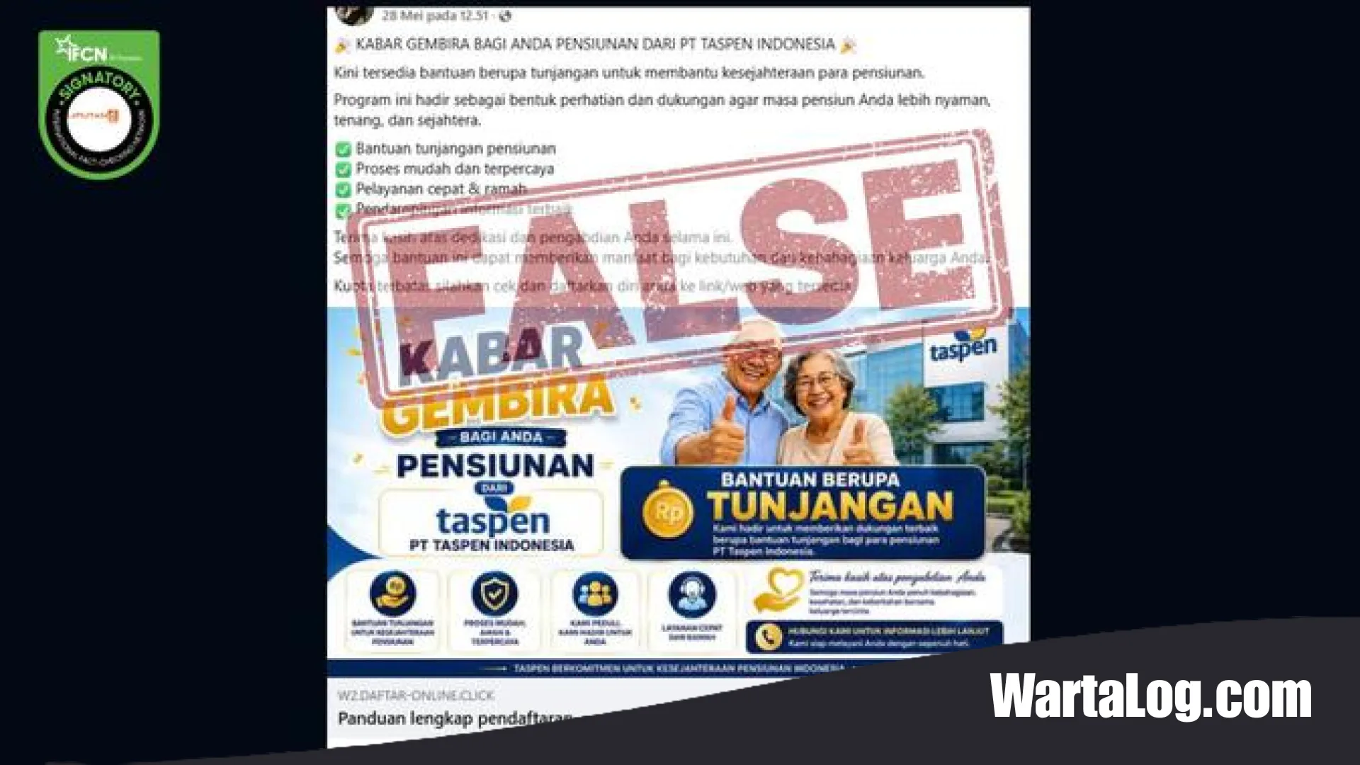 Waspada Modus Phishing: Benarkah Ada Link Pendaftaran Tunjangan Kesejahteraan Pensiunan dari Taspen?