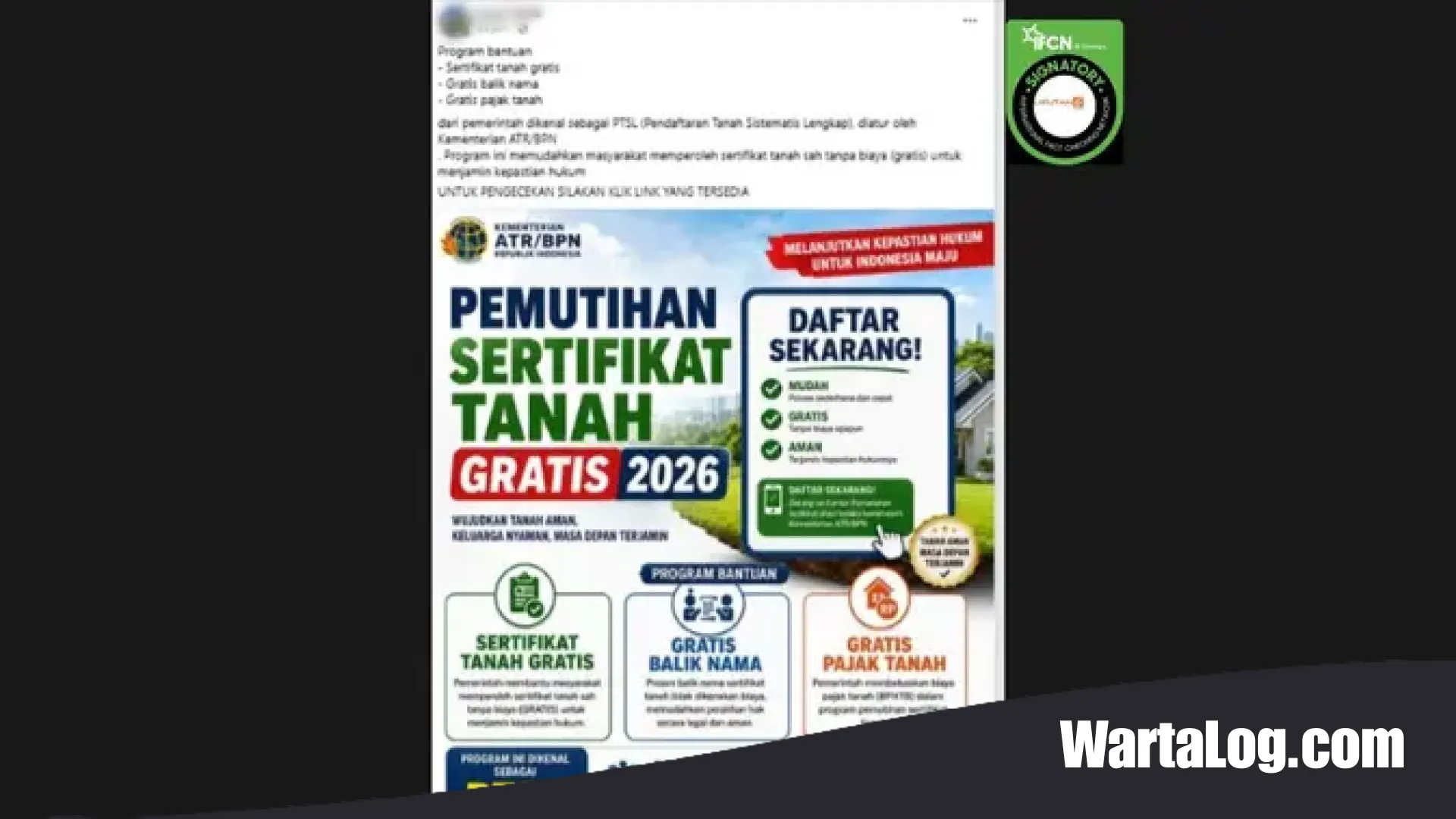 Waspada Penipuan! Menguak Fakta di Balik Tautan Pendaftaran Pemutihan Sertifikat Tanah Gratis 2026