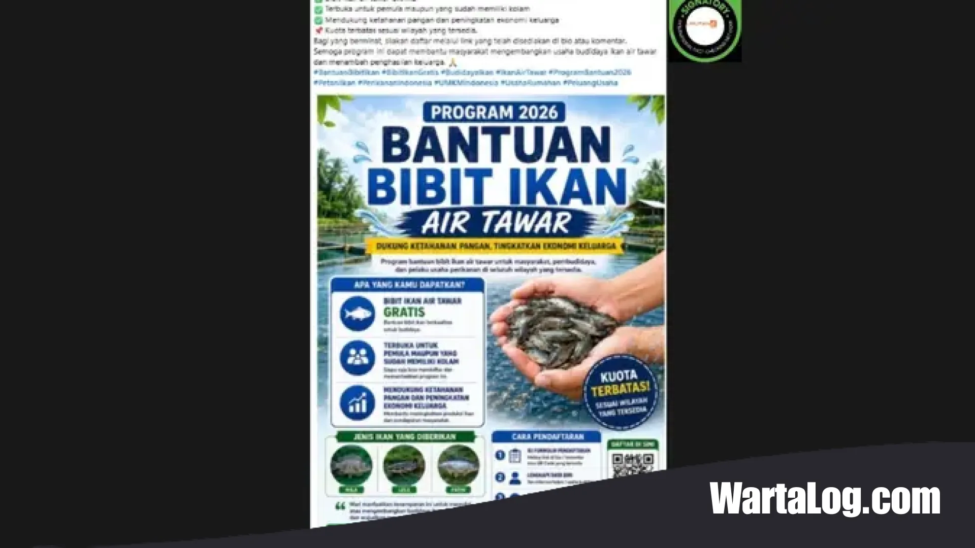 Waspada Penipuan! Hoaks Link Pendaftaran Bantuan Bibit Ikan Nila dan Lele Gratis Tahun 2026 Catut Nama Instansi