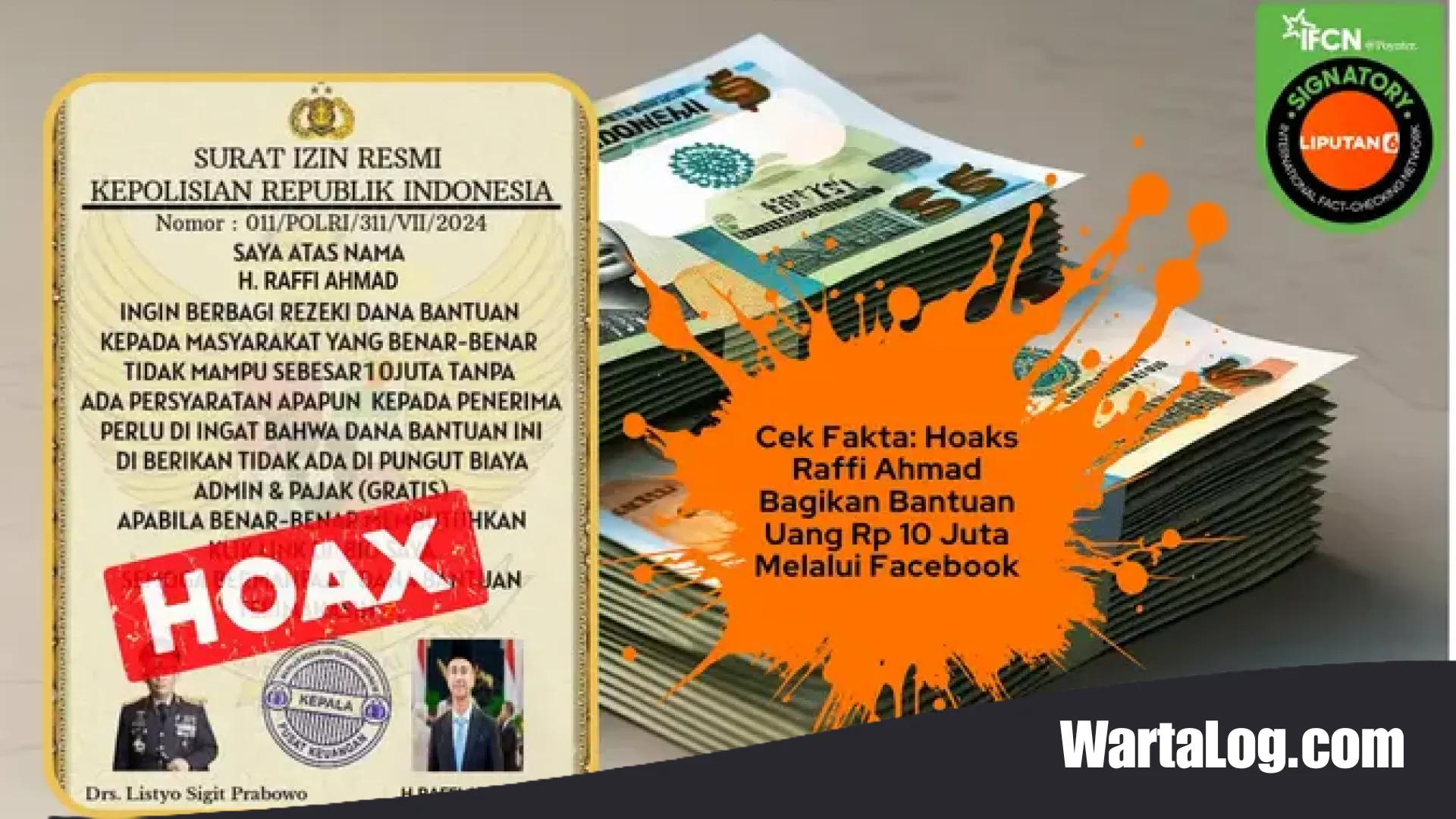 Cek Fakta WartaLog: Benarkah Raffi Ahmad Bagi-Bagi Bantuan Rp10 Juta Lewat Facebook? Simak Kebenarannya