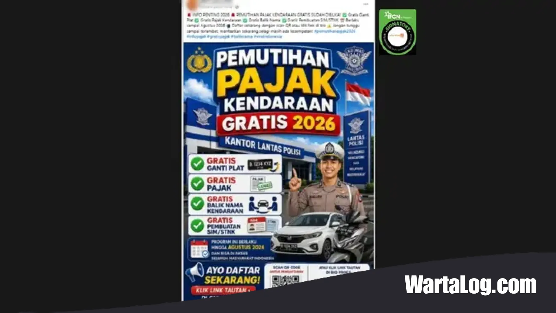 Waspada Penipuan! Hoaks Link Pendaftaran Pemutihan Pajak Kendaraan Gratis 2026 Mencuri Data Pribadi