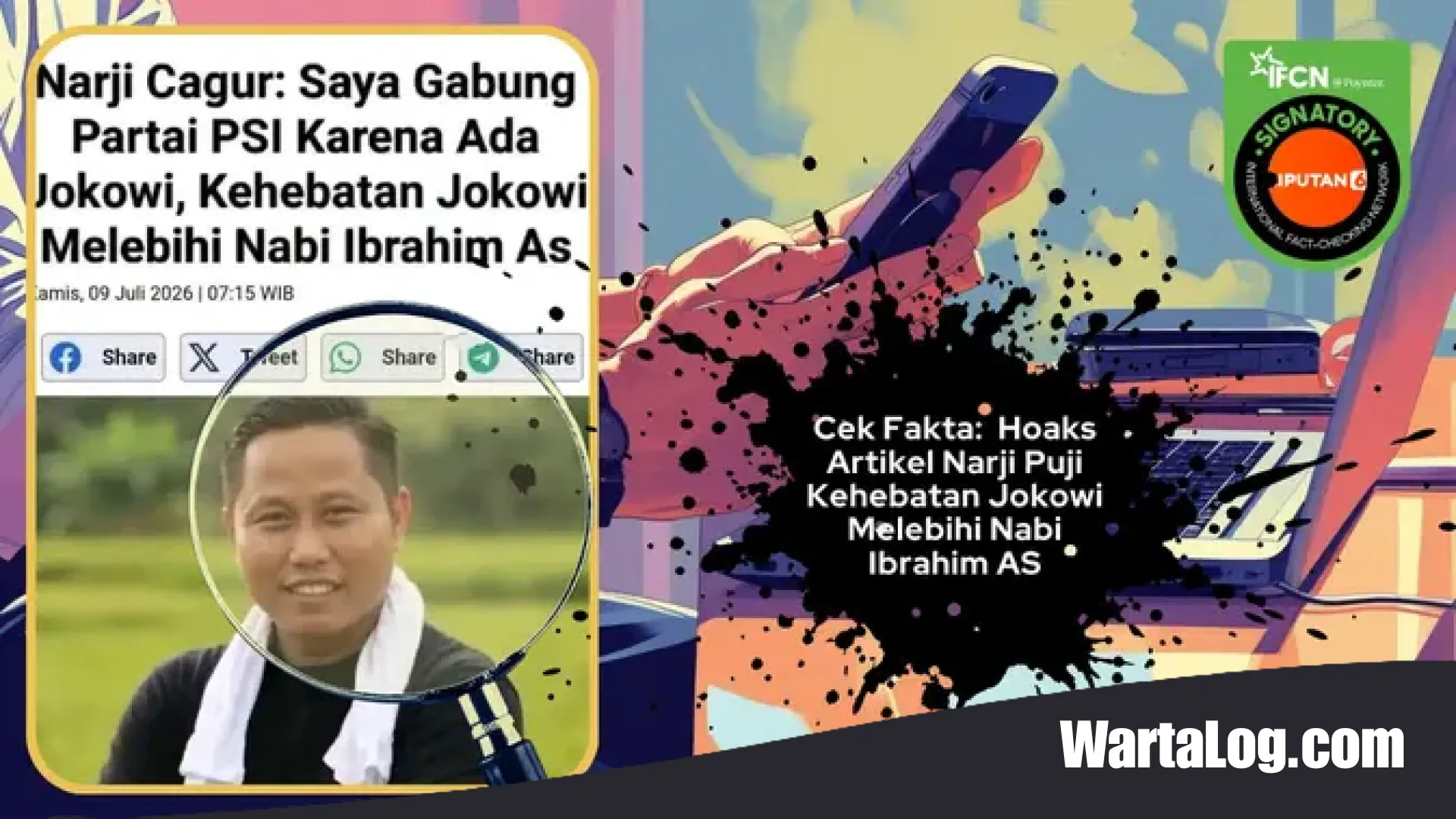 Membongkar Hoaks Narji Cagur: Benarkah Sang Komedian Sebut Kehebatan Jokowi Melebihi Nabi Ibrahim?
