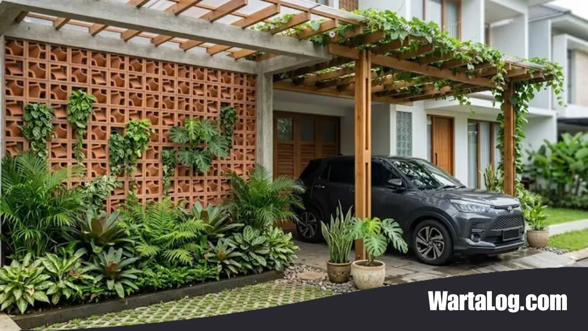 7 Inspirasi Carport Estetik: Perpaduan Roster dan Tanaman Hias untuk Hunian Sejuk dan Mewah