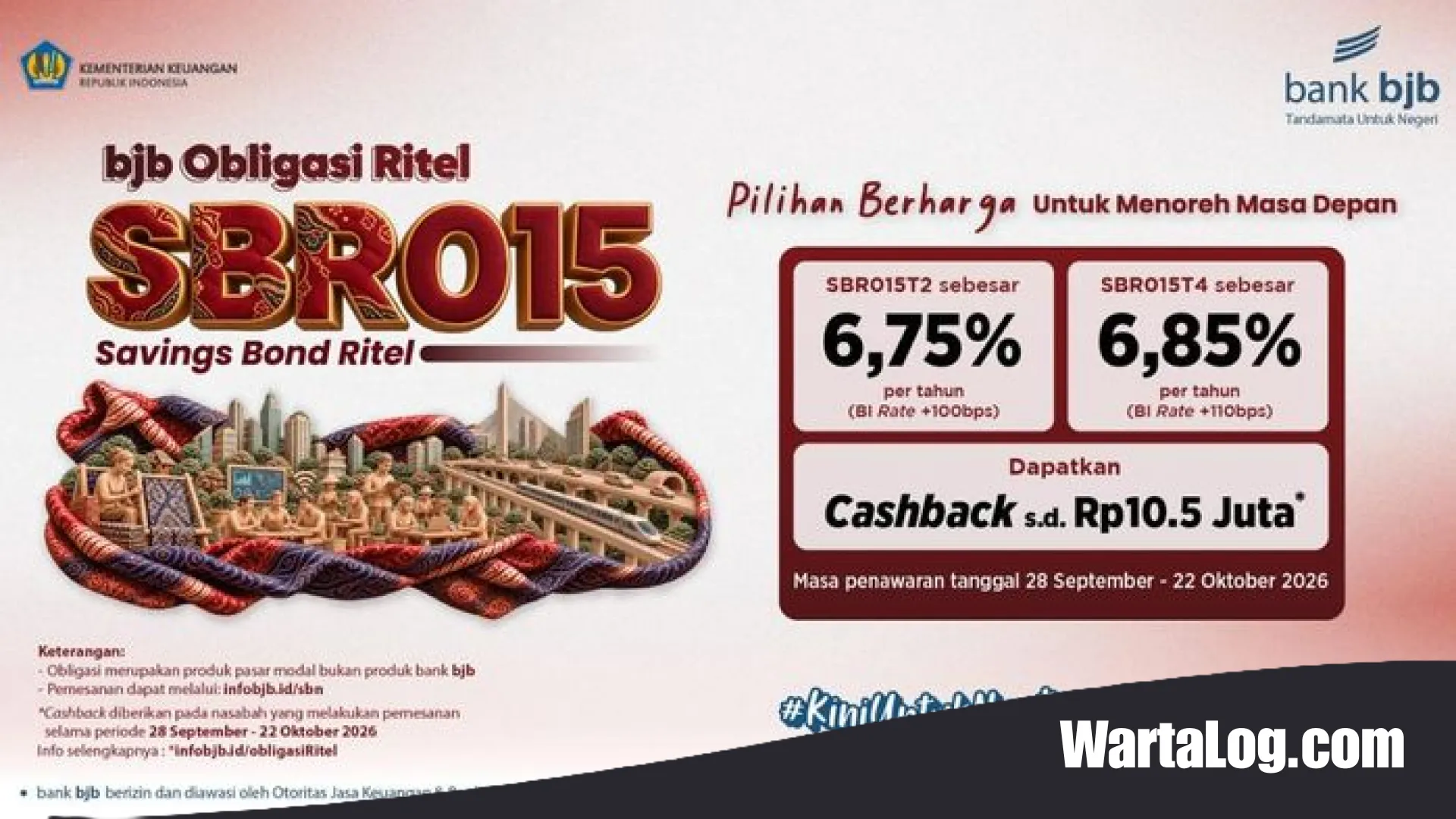 Peluang Cuan Aman! bank bjb Buka Akses Investasi SBN Ritel SBR015 dengan Imbal Hasil Menarik