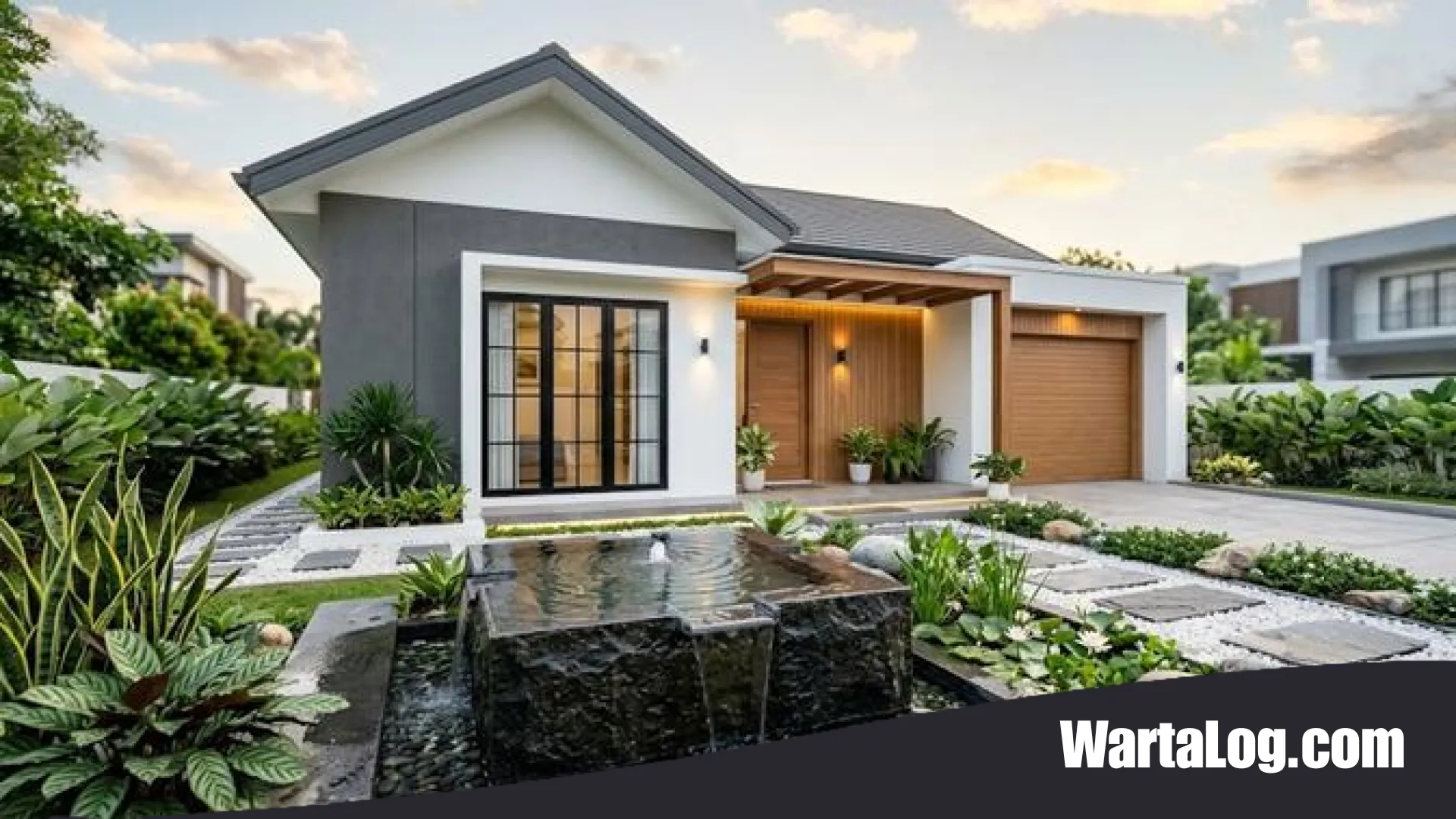 8 Inspirasi Kombinasi Batu Alam dan Air untuk Fasad Rumah yang Sejuk dan Estetik