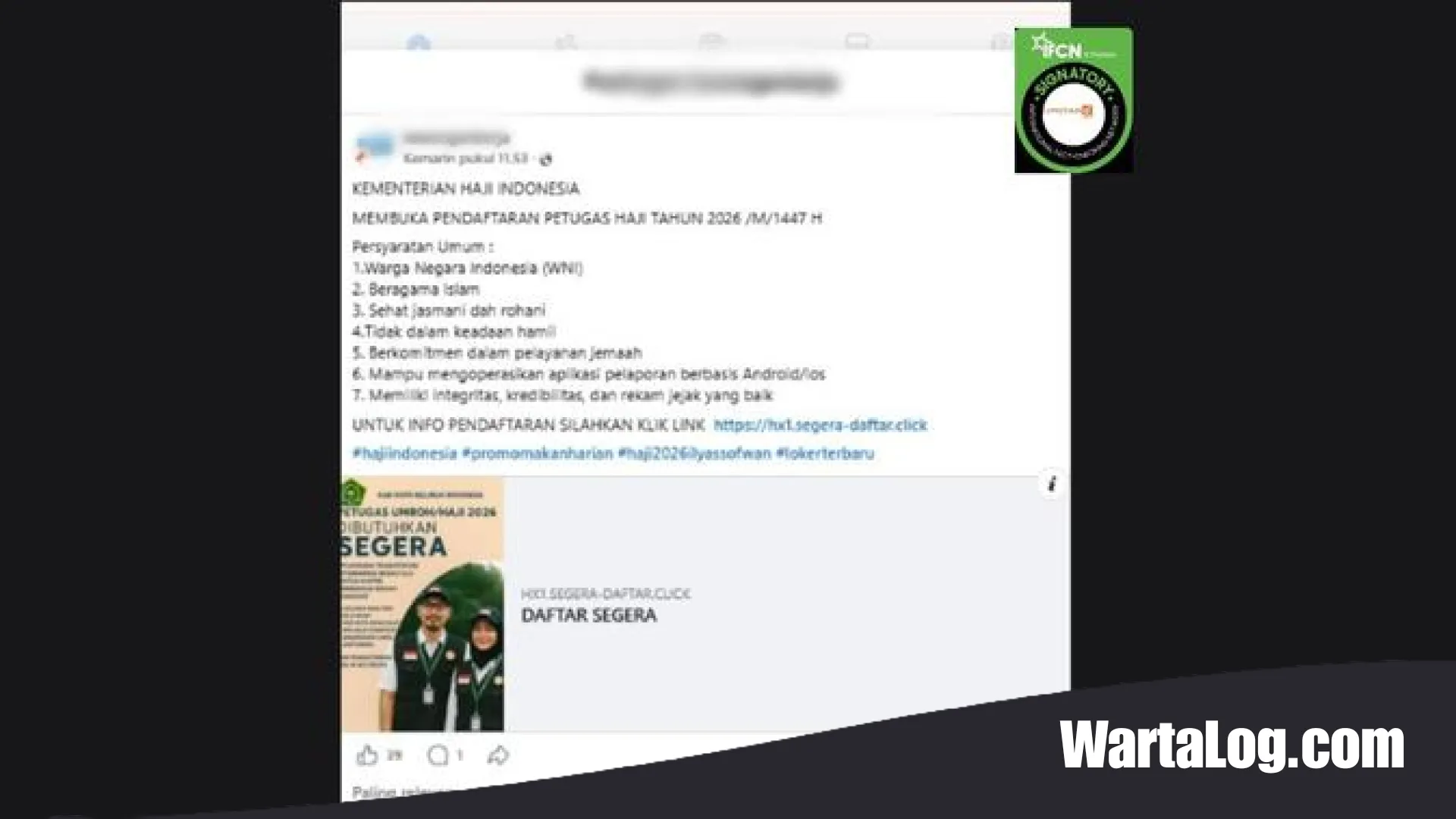 Waspada Penipuan! WartaLog Ungkap Fakta di Balik Link Pendaftaran Petugas Haji 2026 yang Beredar